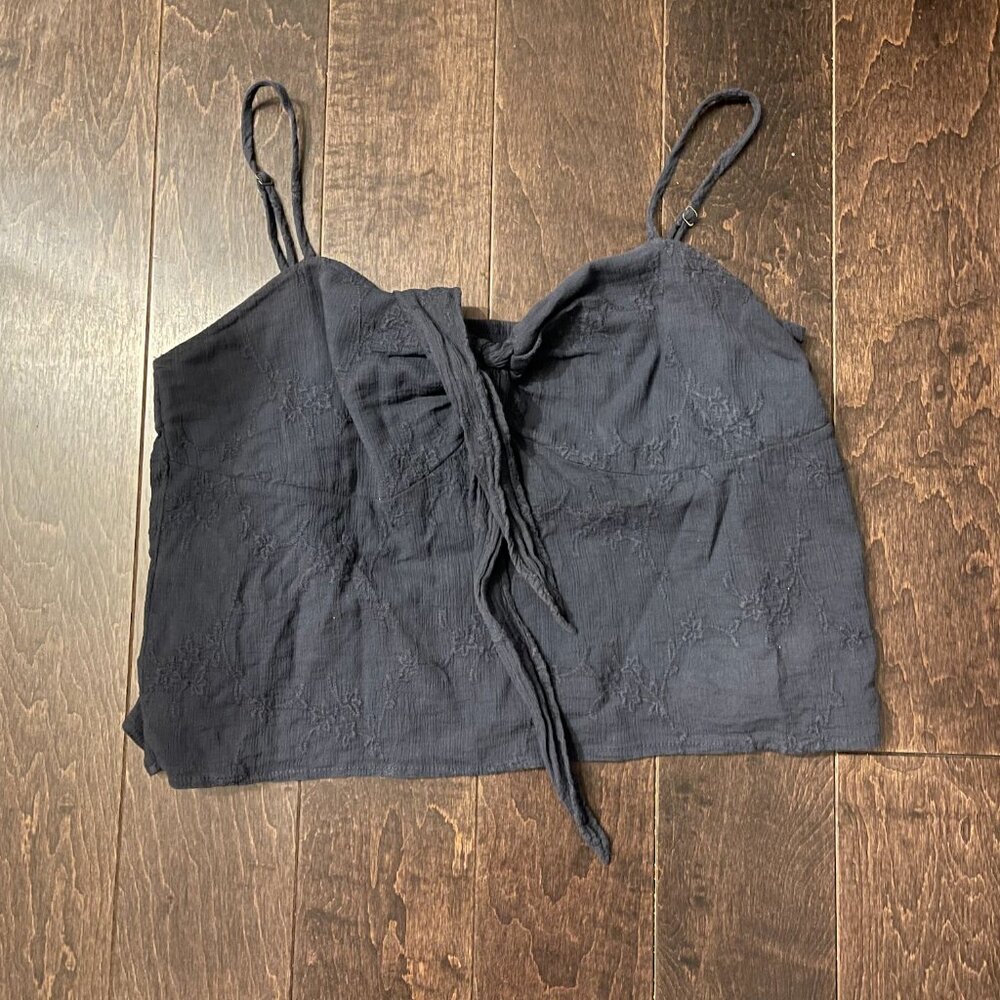 Brandy Melville Navy Embroidered Cami